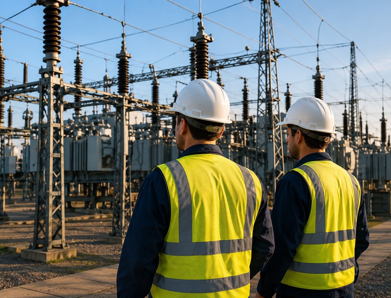 SCHINEX engineers working at an electrical infrastructure facility